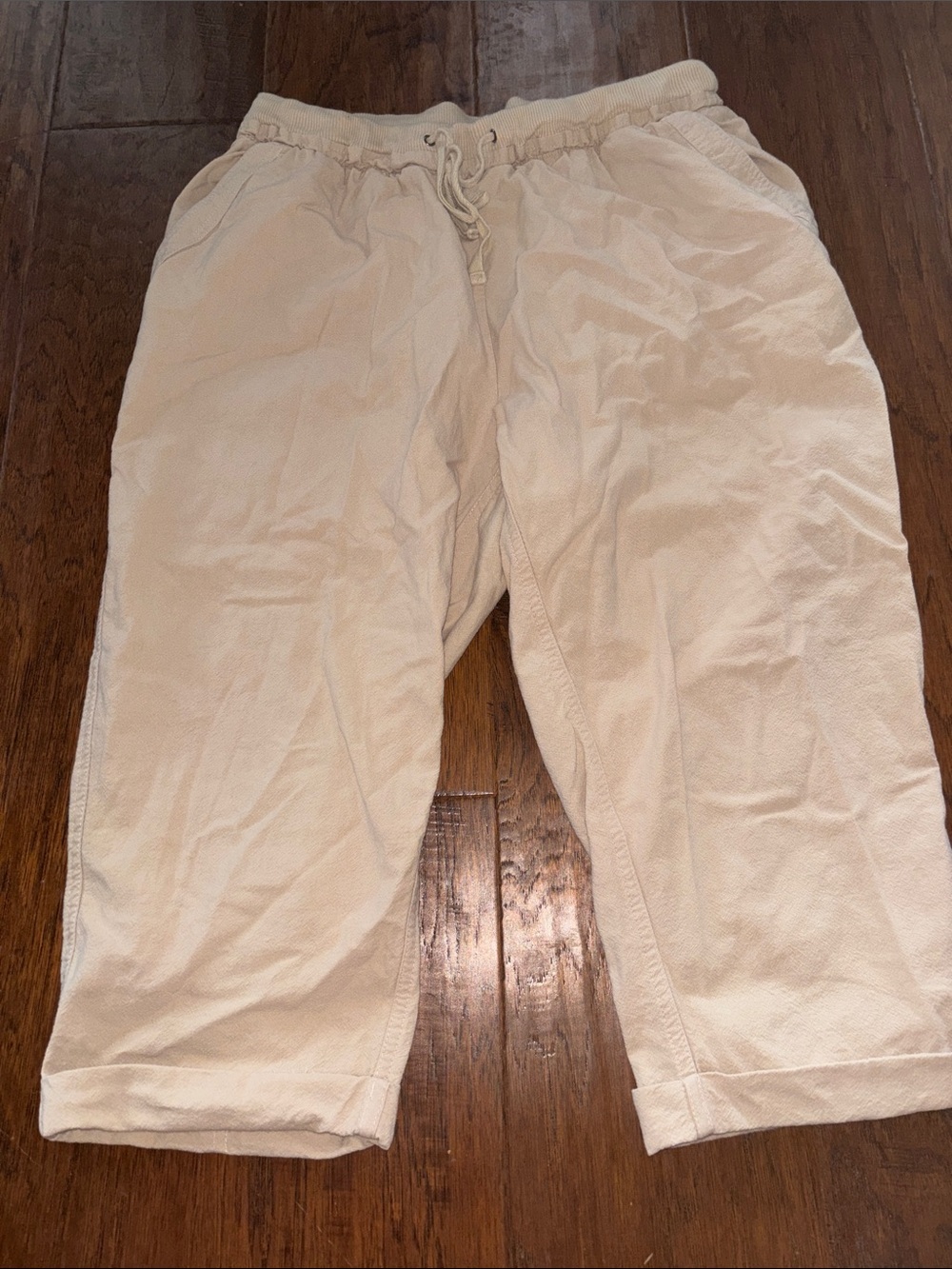 Rebecca Malone Cream Drawstring Joggers